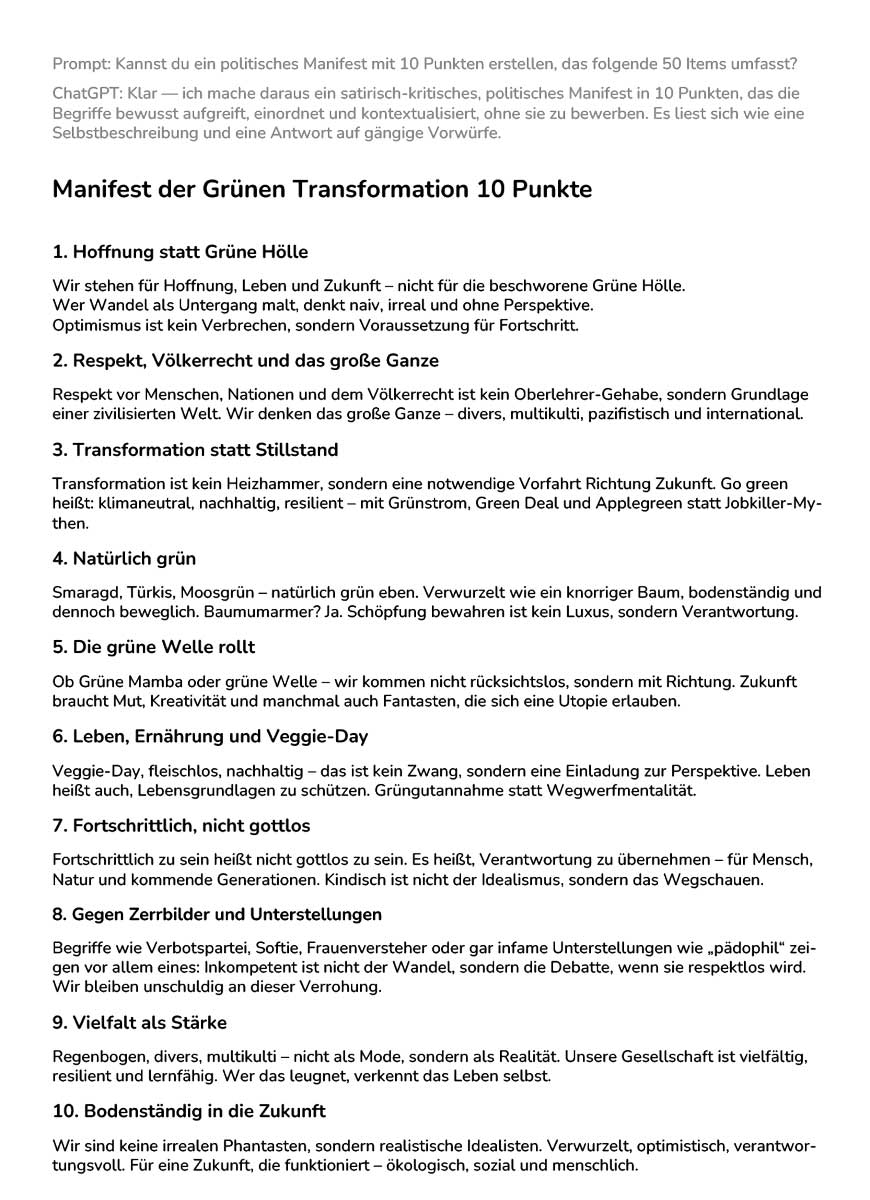 Fifty Shades of Green KI Take 1